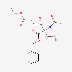 1-Benzyl 6-ethyl 2-(acetylamino)-2-(hydroxymethyl)-3-oxohexanedioate