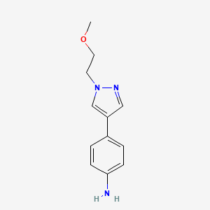 molecular formula C12H15N3O B1401110 4-[1-(2-Methoxyethyl)-1H-pyrazol-4-yl]-phenylamine CAS No. 1274139-38-6