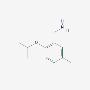 molecular formula C11H17NO B1401140 1-[5-甲基-2-(丙烷-2-氧基)苯基]甲胺 CAS No. 1341803-00-6