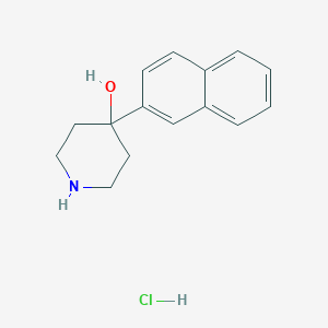 molecular formula C15H18ClNO B14011714 4-Hydroxy-4-(naphth-2-yl)piperidine HCl 