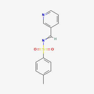 molecular formula C13H12N2O2S B14011719 Benzenesulfonamide, 4-methyl-N-(3-pyridinylmethylene)- CAS No. 17692-85-2