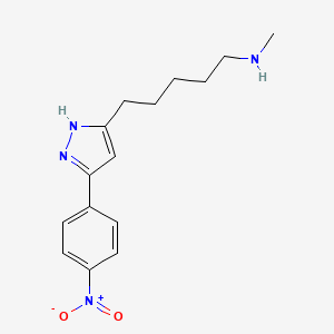 N-methyl-5-[3-(4-nitrophenyl)-1H-pyrazol-5-yl]pentan-1-amine