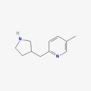 molecular formula C11H16N2 B1401192 5-Methyl-2-(pyrrolidin-3-ylmethyl)pyridine CAS No. 1316221-62-1