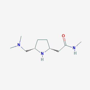 molecular formula C10H21N3O B1401194 2-((2R,5S)-5-((Dimethylamino)methyl)pyrrolidin-2-yl)-N-methylacetamide CAS No. 1442080-90-1