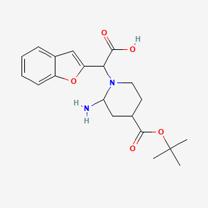 2-[2-Amino-4-[(2-methylpropan-2-yl)oxycarbonyl]piperidin-1-yl]-2-(1-benzofuran-2-yl)acetic acid