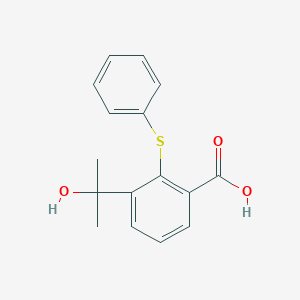 molecular formula C16H16O3S B14011982 3-(2-Hydroxypropan-2-yl)-2-(phenylsulfanyl)benzoic acid CAS No. 75893-91-3