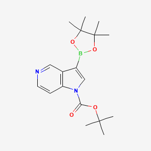 molecular formula C18H25BN2O4 B1401199 Tert-butyl 3-(4,4,5,5-tetramethyl-1,3,2-dioxaborolan-2-YL)-1H-pyrrolo[3,2-C]pyridine-1-carboxylate CAS No. 877060-60-1