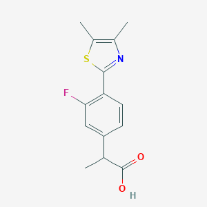 molecular formula C14H14FNO2S B140120 2-[4-(4,5-Dimethylthiazol-2-yl)-3-fluorophenyl]propanoic acid CAS No. 138568-76-0