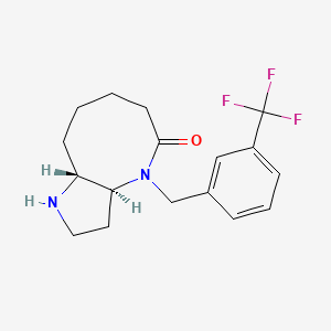 molecular formula C17H21F3N2O B1401207 (3AS,9aR)-4-(3-Trifluoromethyl-benzyl)-decahydro-1,4-diaza-cyclopentacycloocten-5-one CAS No. 1442080-88-7