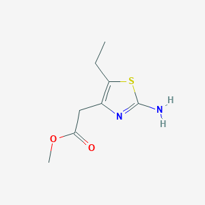 molecular formula C8H12N2O2S B1401211 Acétate de méthyle 2-(2-amino-5-éthyl-1,3-thiazol-4-yl) CAS No. 1379610-44-2