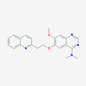 molecular formula C22H22N4O2 B140123 7-Methoxy-N,N-dimethyl-6-[2-(quinolin-2-yl)ethoxy]quinazolin-4-amine CAS No. 1006890-24-9