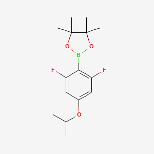 molecular formula C15H21BF2O3 B1401231 2-(2,6-二氟-4-异丙氧基苯基)-4,4,5,5-四甲基-1,3,2-二氧杂硼烷 CAS No. 1395282-52-6