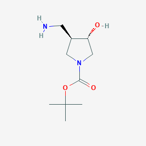 molecular formula C10H20N2O3 B1401235 1-Boc-3-氨甲基-4-羟基吡咯烷 CAS No. 872715-62-3