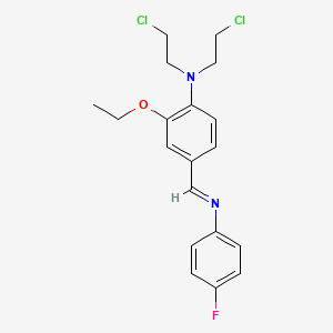 N,N-bis(2-chloroethyl)-2-ethoxy-4-[(4-fluorophenyl)iminomethyl]aniline