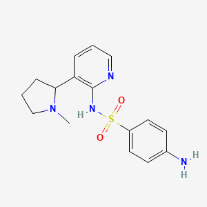 molecular formula C16H20N4O2S B14012480 4-Amino-N-[3-(1-methyl-2-pyrrolidinyl)-2-pyridinyl]benzenesulfonamide CAS No. 7467-61-0