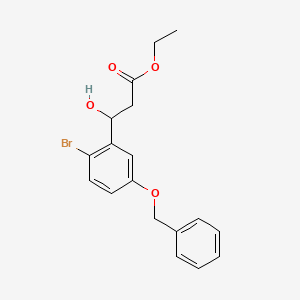 molecular formula C18H19BrO4 B14012515 Ethyl 3-(5-(benzyloxy)-2-bromophenyl)-3-hydroxypropanoate 