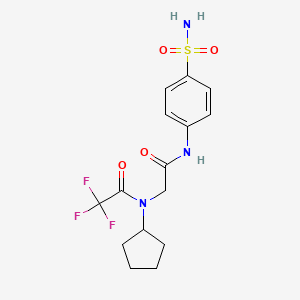 Acetamide, N-[2-[[4-(aminosulfonyl)phenyl]amino]-2-oxoethyl]-N-cyclopentyl-2,2,2-trifluoro-