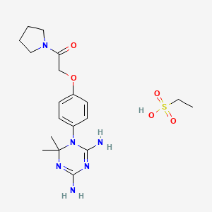 2-[4-(4,6-Diamino-2,2-dimethyl-1,3,5-triazin-1-yl)phenoxy]-1-pyrrolidin-1-ylethanone;ethanesulfonic acid