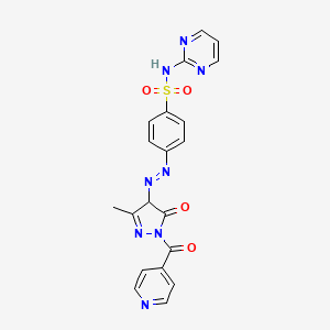 4-((1-isonicotinoyl-3-methyl-5-oxo-4,5-dihydro-1H-pyrazol-4-yl)diazenyl)-N-(pyrimidin-2-yl)-benzenesulfonamide