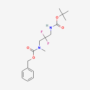 molecular formula C17H24F2N2O4 B14012718 benzyl N-[3-(tert-butoxycarbonylamino)-2,2-difluoro-propyl]-N-methyl-carbamate 