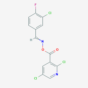 [(3-Chloro-4-fluorophenyl)methylideneamino] 2,5-dichloropyridine-3-carboxylate