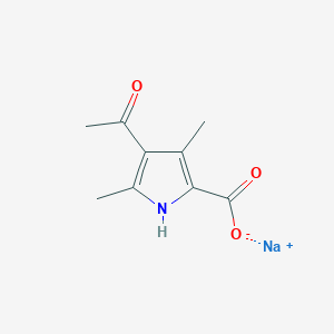 molecular formula C9H10NNaO3 B1401276 4-乙酰基-3,5-二甲基-1H-吡咯-2-羧酸钠 CAS No. 2386-29-0