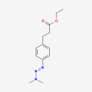 molecular formula C13H19N3O2 B14012795 Ethyl 3-{4-[(1e)-3,3-dimethyltriaz-1-en-1-yl]phenyl}propanoate CAS No. 34153-51-0