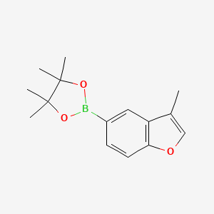 molecular formula C15H19BO3 B1401280 4,4,5,5-四甲基-2-(3-甲基苯并呋喃-5-基)-1,3,2-二氧杂硼环 CAS No. 1396753-10-8