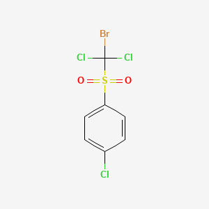 molecular formula C7H4BrCl3O2S B14012811 Benzene, 1-[(bromodichloromethyl)sulfonyl]-4-chloro- CAS No. 117992-54-8