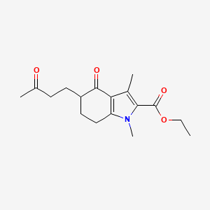 ethyl 1,3-dimethyl-4-oxo-5-(3-oxobutyl)-6,7-dihydro-5H-indole-2-carboxylate