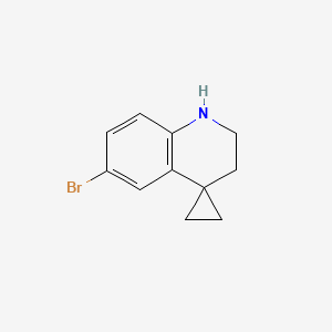 molecular formula C11H12BrN B14012842 6'-Bromo-2',3'-dihydro-1'H-spiro[cyclopropane-1,4'-quinoline] 