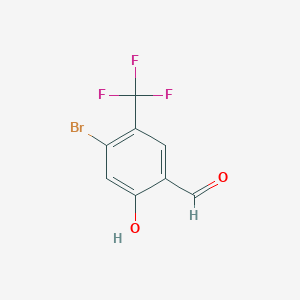 molecular formula C8H4BrF3O2 B14012938 4-Bromo-2-hydroxy-5-(trifluoromethyl)benzaldehyde 