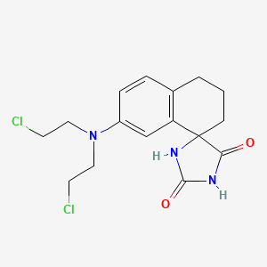 B14012944 Spiro(imidazolidine-4,5-dione, 7'-[bis(2-chloroethyl)amino]-3,3',4'-dihydro- CAS No. 5636-82-8