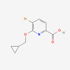 B1401297 5-Bromo-6-cyclopropylmethoxy-pyridine-2-carboxylic acid CAS No. 1415898-37-1