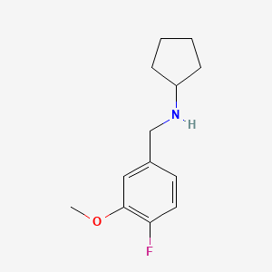 molecular formula C13H18FNO B1401317 N-[(4-fluoro-3-methoxyphenyl)methyl]cyclopentanamine CAS No. 1357147-53-5