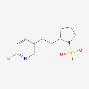 molecular formula C12H17ClN2O2S B1401321 2-氯-5-[2-(1-甲磺酰基-吡咯烷-2-基)-乙基]-吡啶 CAS No. 1316225-12-3
