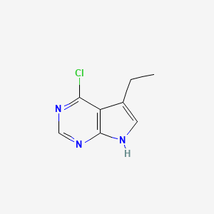 molecular formula C8H8ClN3 B1401326 4-chloro-5-ethyl-7H-pyrrolo[2,3-d]pyrimidine CAS No. 1004992-44-2