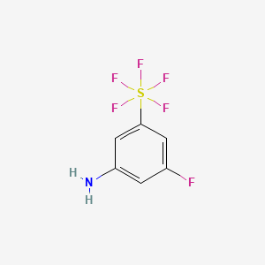 molecular formula C6H5F6NS B1401331 3-氟-5-(五氟硫)苯胺 CAS No. 1240256-99-8