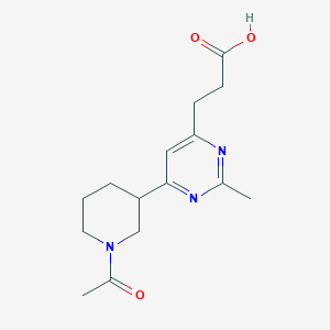 molecular formula C15H21N3O3 B1401345 3-(6-(1-乙酰基哌啶-3-基)-2-甲基嘧啶-4-基)丙酸 CAS No. 1316221-68-7