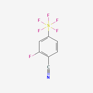 molecular formula C7H3F6NS B1401347 2-氟-4-(五氟硫)苯甲腈 CAS No. 1240256-91-0