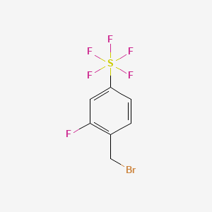 B1401348 2-Fluoro-4-(pentafluorosulfur)benzyl bromide CAS No. 1240257-17-3