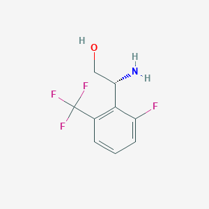 molecular formula C9H9F4NO B1401351 (2R)-2-氨基-2-[6-氟-2-(三氟甲基)苯基]乙醇 CAS No. 1213930-04-1
