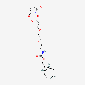 molecular formula C22H30N2O8 B14013513 2,5-Dioxopyrrolidin-1-yl 1-((1R,8S)-bicyclo[6.1.0]non-4-yn-9-yl)-3-oxo-2,7,10-trioxa-4-azatridecan-13-oate 