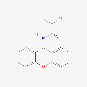 molecular formula C16H14ClNO2 B14013529 2-chloro-N-(9H-xanthen-9-yl)propanamide CAS No. 7595-57-5