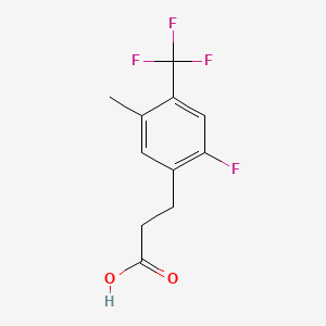 molecular formula C11H10F4O2 B1401354 3-[2-氟-5-甲基-4-(三氟甲基)苯基]丙酸 CAS No. 1323966-25-1