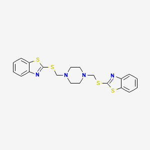 2-[[4-(Benzothiazol-2-ylsulfanylmethyl)piperazin-1-yl]methylsulfanyl]benzothiazole