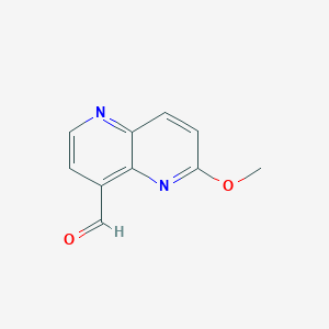 B1401358 1,5-Naphthyridine-4-carboxaldehyde, 6-methoxy- CAS No. 881657-74-5