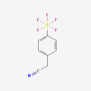molecular formula C8H6F5NS B1401360 4-(五氟硫)苯乙腈 CAS No. 1240257-04-8