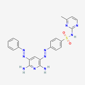 molecular formula C22H20N10O2S B14013640 4-[(2,6-diamino-5-phenyldiazenylpyridin-3-yl)diazenyl]-N-(4-methylpyrimidin-2-yl)benzenesulfonamide CAS No. 29978-69-6