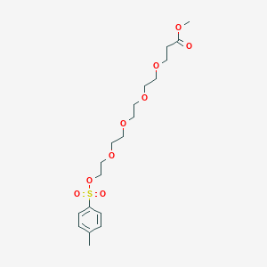 molecular formula C19H30O9S B14013656 Methyl 1-[(4-methylbenzenesulfonyl)oxy]-3,6,9,12-tetraoxapentadecan-15-oate 